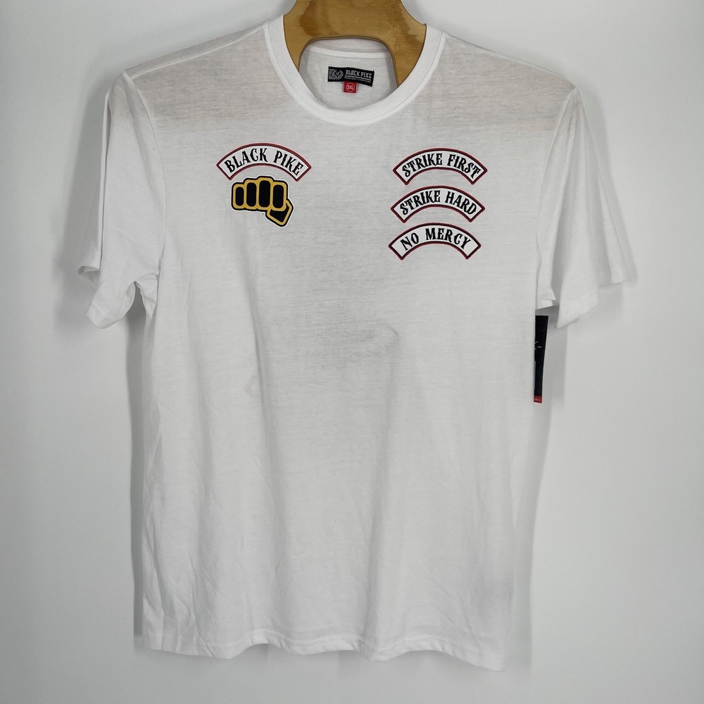 BLACK PIKE First Strike Men's White Crew‎ Neck T-Shirt Size 3XL